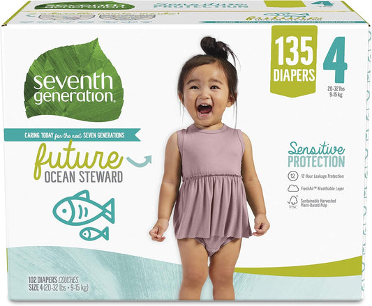 135 Eco-Friendly Diapers for Size 4 Babies