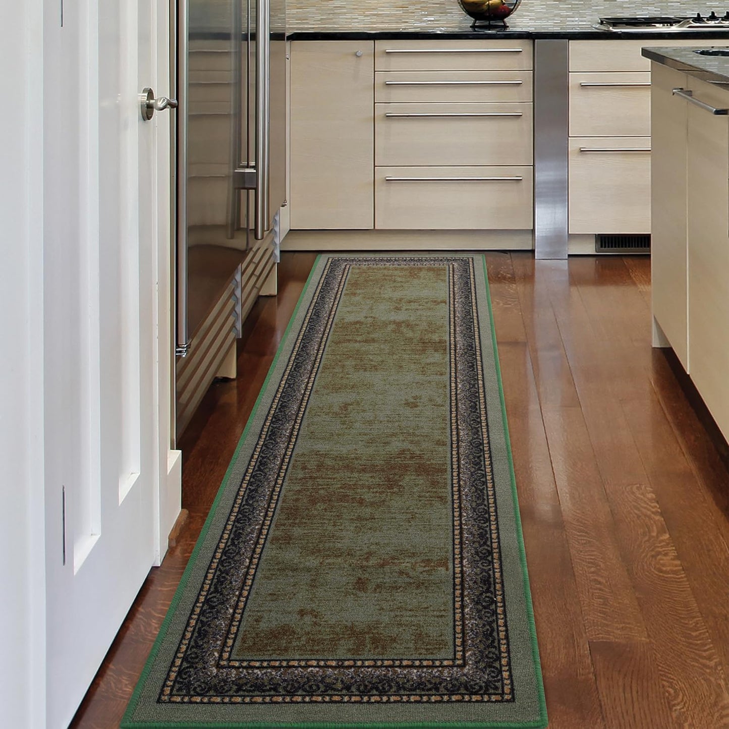 Antep Rugs Bordered Modern 2x7 Non-Slip Indoor Area Runner Rug