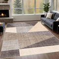 Washable Modern Area Rug 5x7 Geometric Rug - Low Pile, Machine