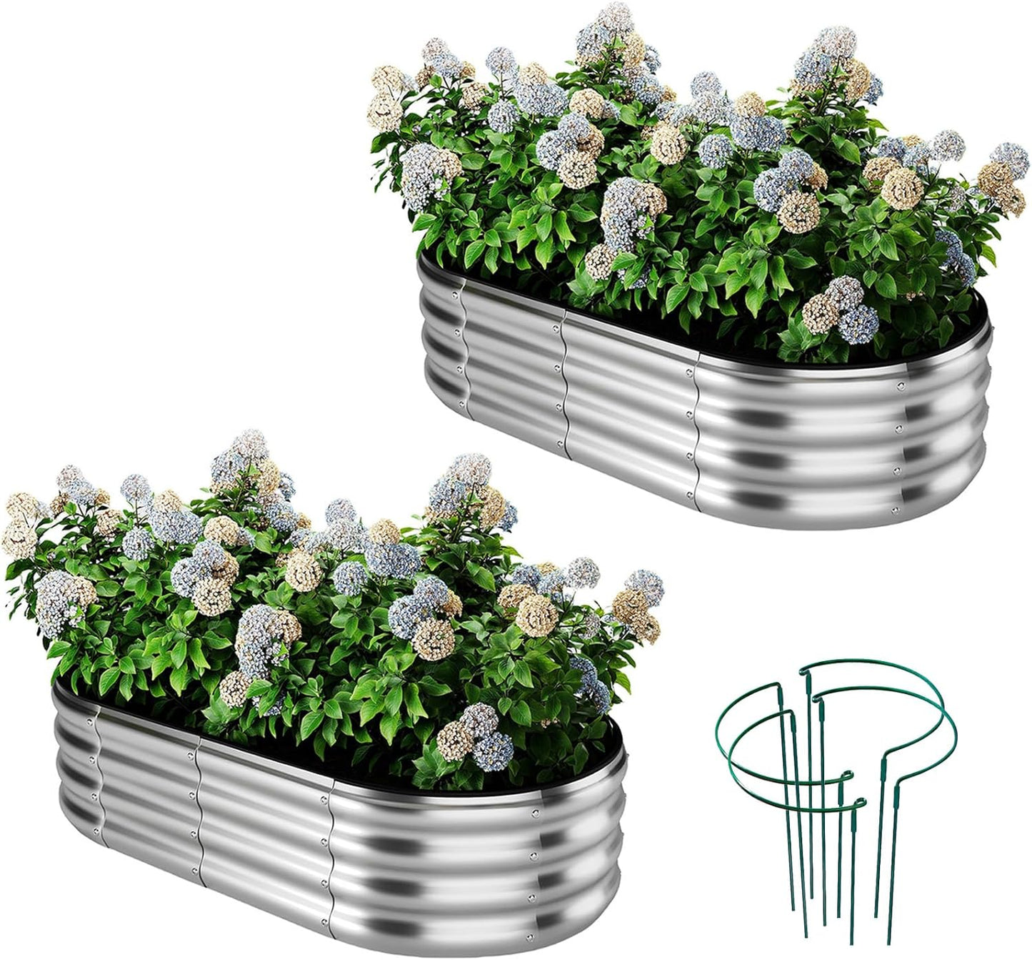 Galvanized Metal Planter Raised Garden Bed Kit for Outdoor Use