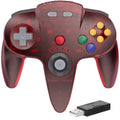 2.4 GHz Wireless N64 Switch Online Controller - Clear Red Plug