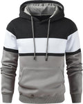 Men's Color Block Pullover Hoodie - Brushed Fleece Comfort