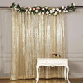 Efavormart 8ft Champagne Sequin Photo Booth Backdrop - Glam