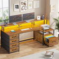 SEDETA Home Office Desk with File Drawer & Power Outlet - Versatile