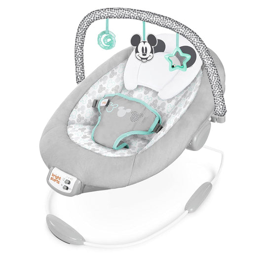 Bright Starts Mickey Mouse Baby Bouncer: 7 Soothing Melodies, Cute Toy Bar