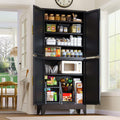 75.2ft Tall Metal Pantry Cabinet with 4 Doors and Adjustable Shelves