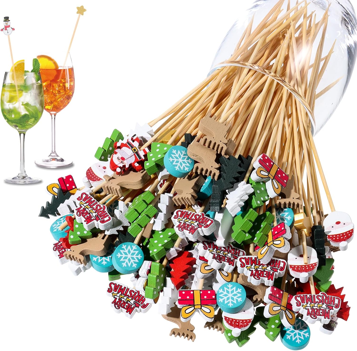 Festive Bamboo Picks for Appetizers & Drinks
