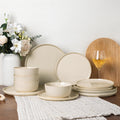 Ceramic Dinnerware Sets for 4, 12 Pieces - Scratch Resistant Stoneware