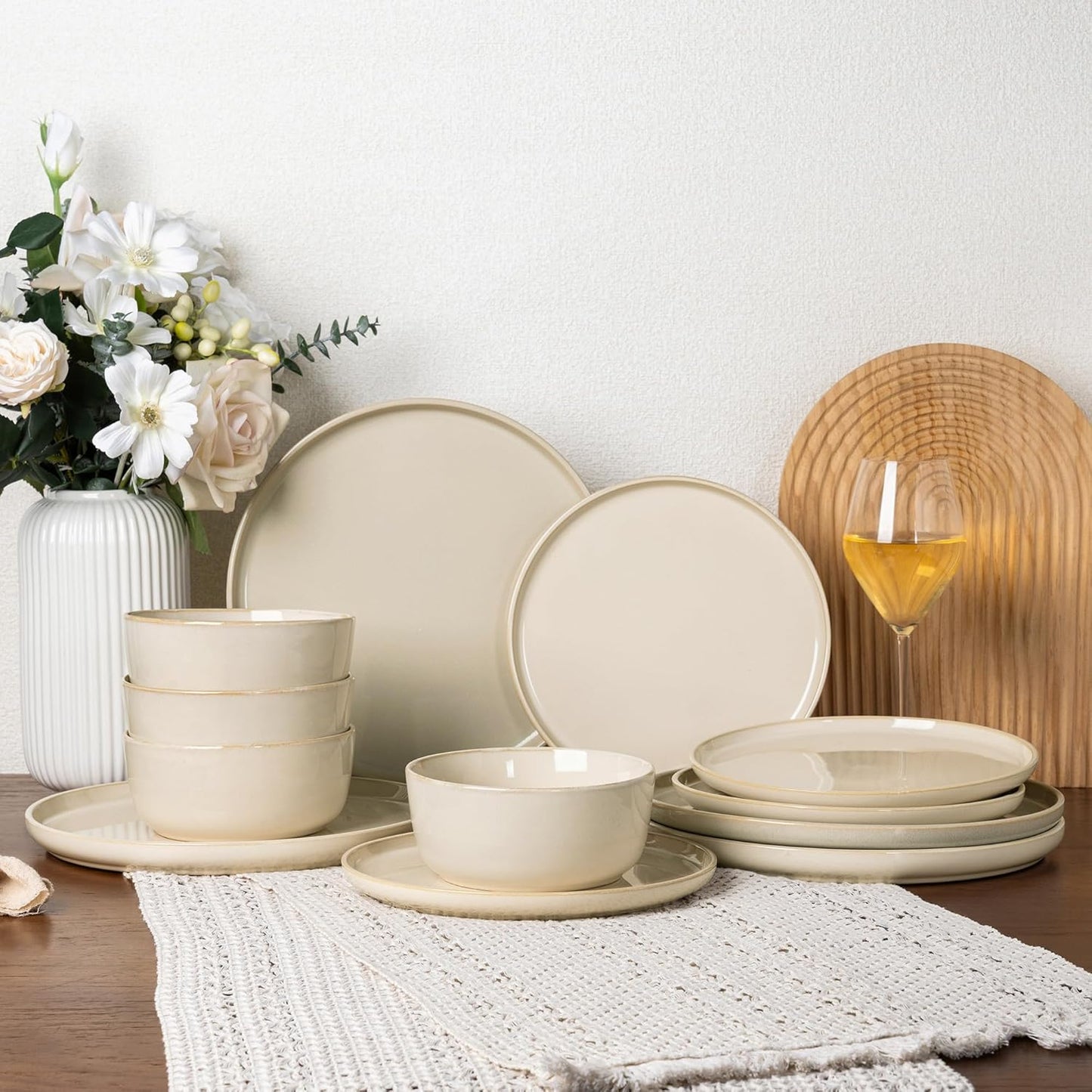 GBHOME Ceramic Dinnerware Set for 4 - 12 Pieces Stoneware