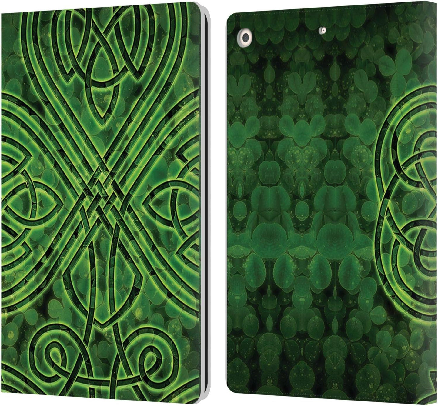 Brigid Ashwood Irish Shamrock Leather Wallet Case for iPad 10.2
