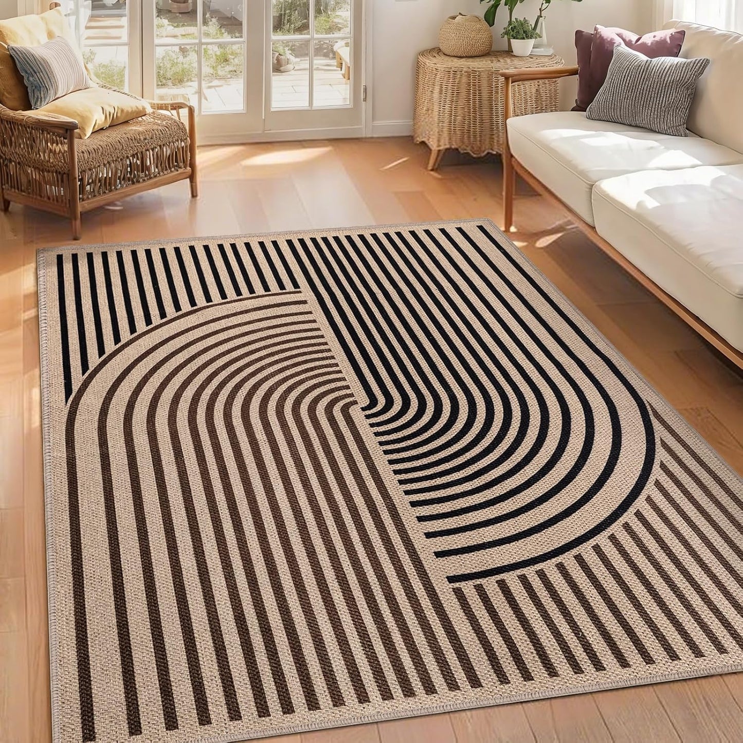 Tangsoo Easy Jute 4x6 Rug for Indoor Outdoor Use, Non-Slip