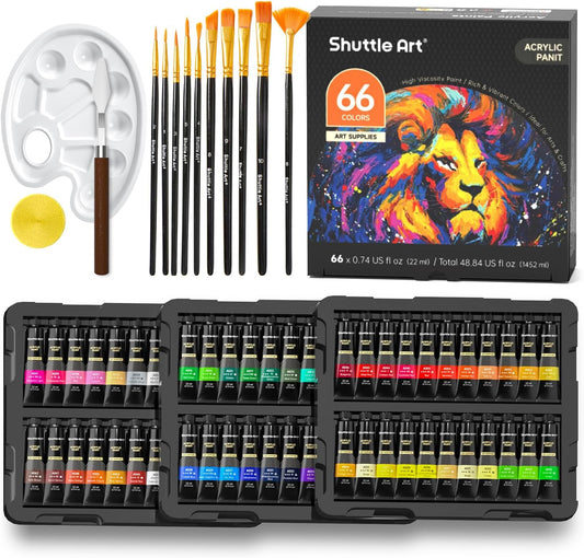 Vibrant 66 Colors Shuttle Art Acrylic Paint Set