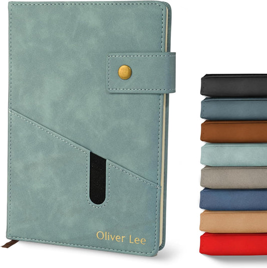 Personalized Leather Journal - Custom Gold Foil Text