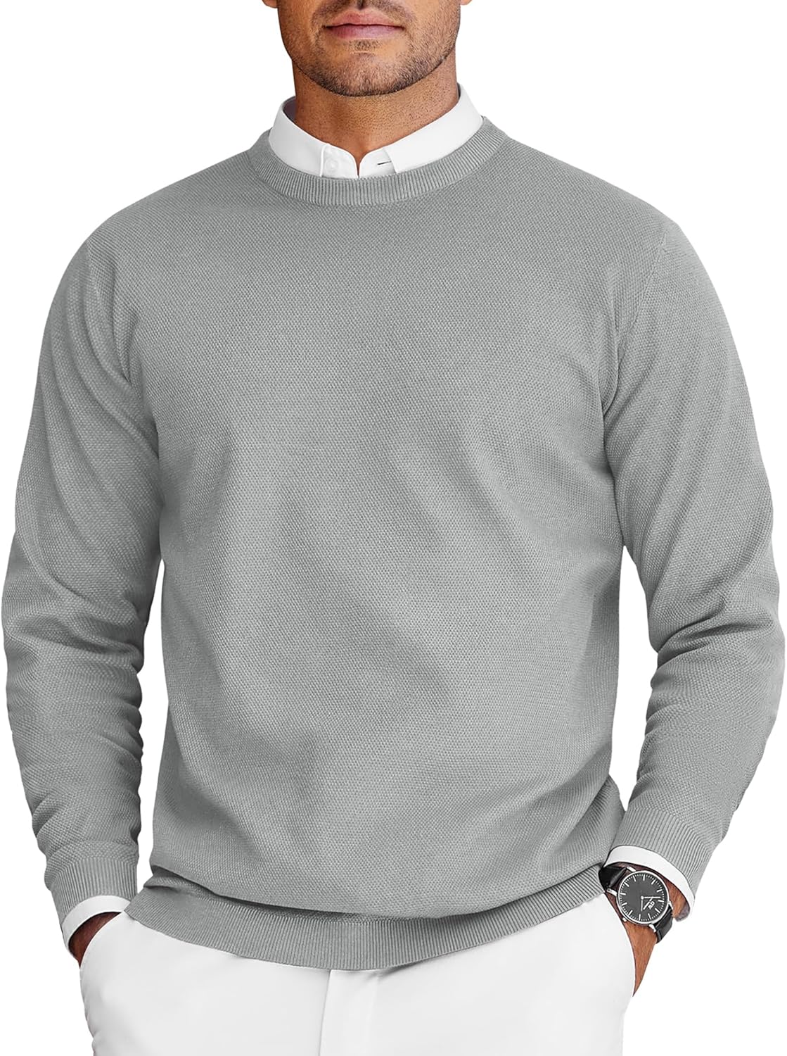 COOFANDY Mens Crew Neck Sweaters for Stylish Fall Fashion
