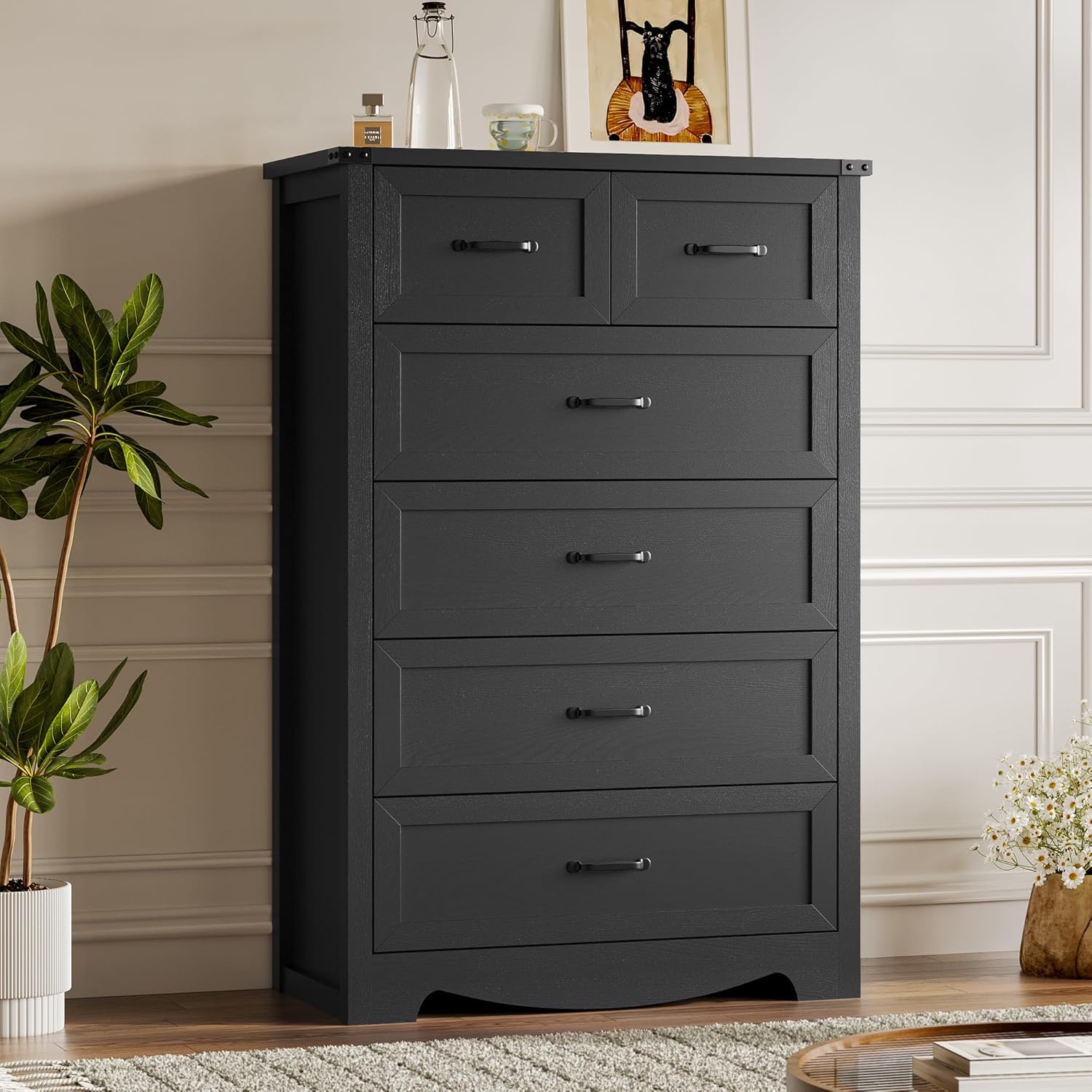 Tall 6-Drawer Dresser for Bedroom, Modern Storage Organizer