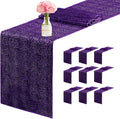 Sequin Table Runner 12 x 72 in 10 Pack Purple - Sparkling Event Decor