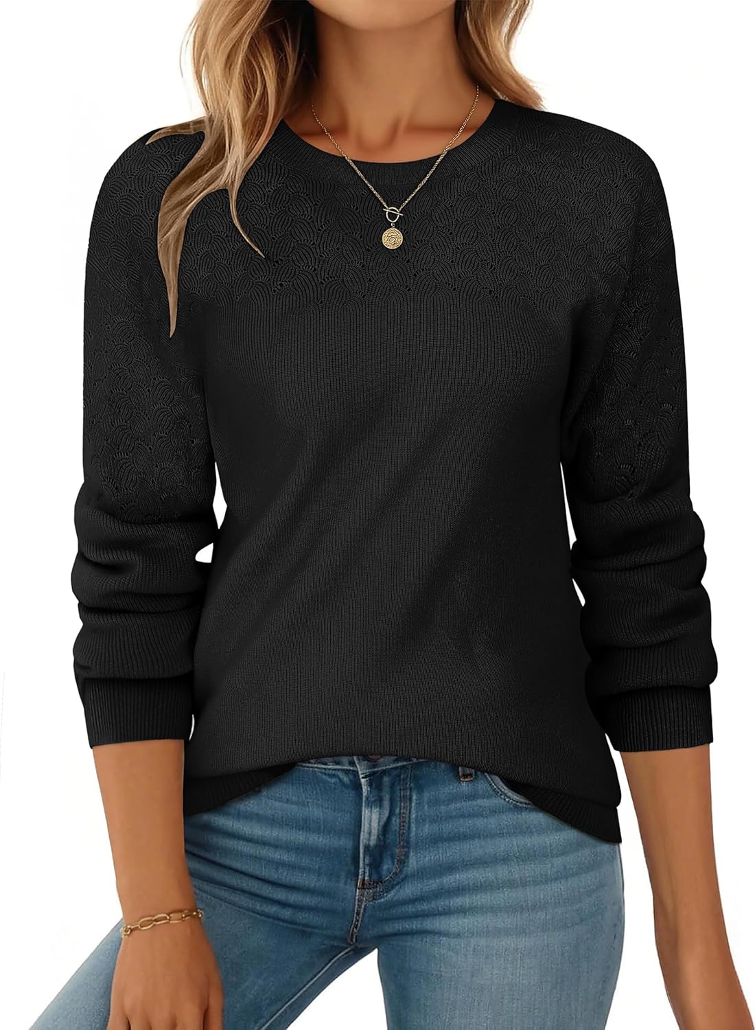 Stylish Fall Sweaters for Women - Casual Crewneck Knit Pullover