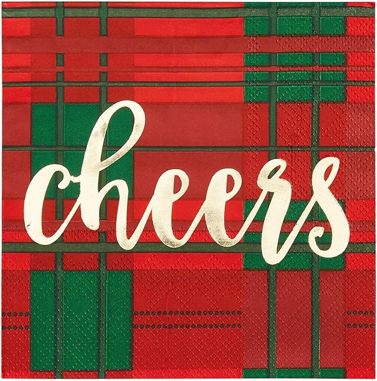 50 Pack Red Plaid Cocktail Napkins - Festive Cheers for Christmas!