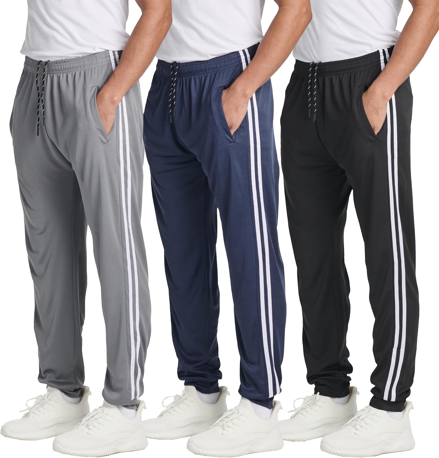 Real Essentials Men's Tech Mesh Jogger Sweatpants for Active Use