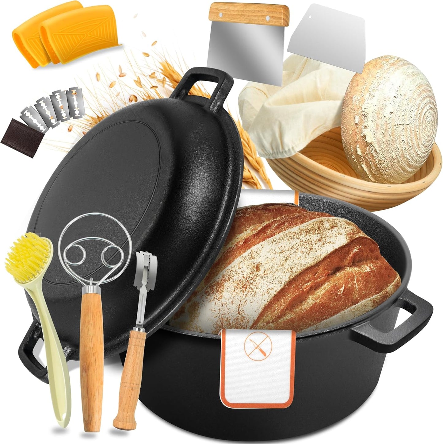 Cast Iron Dutch Oven for Bread Baking and Cooking Needs