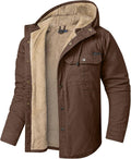 Mr.Stream Men's Hooded Coat Casual Thicken Plaid Work Jacket