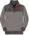 Boys Cotton Button Down Collar Knitted Pullover Sweater - Slim Fit