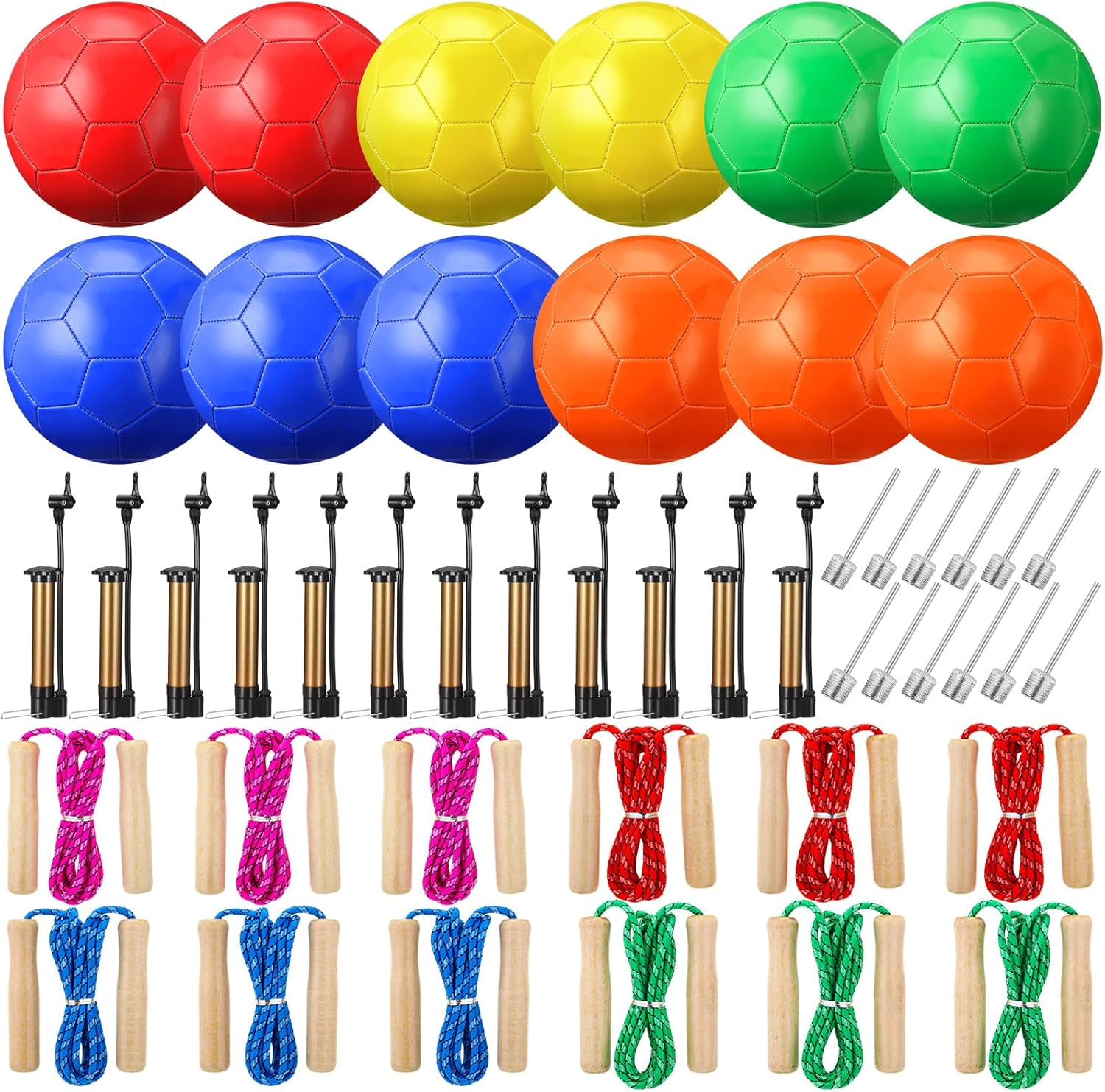 12 Sets Operation Christmas Soccer Balls and Jump Ropes for Fun