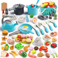 130Pcs Kitchen Playset Toddler Pretend Cooking Set - Complete Role