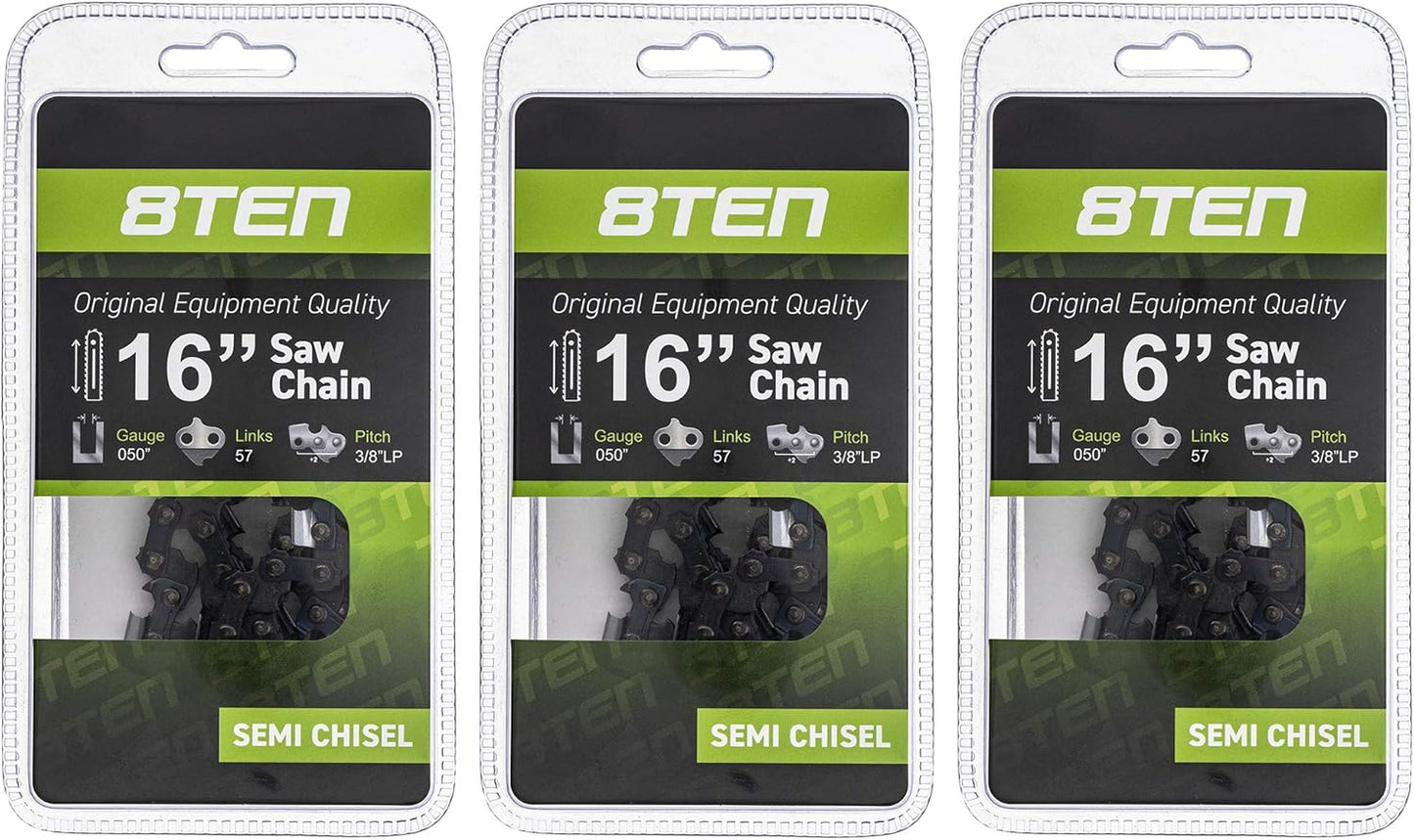 8TEN Chainsaw Chain for Husqvarna Poulan John Deere 16 in