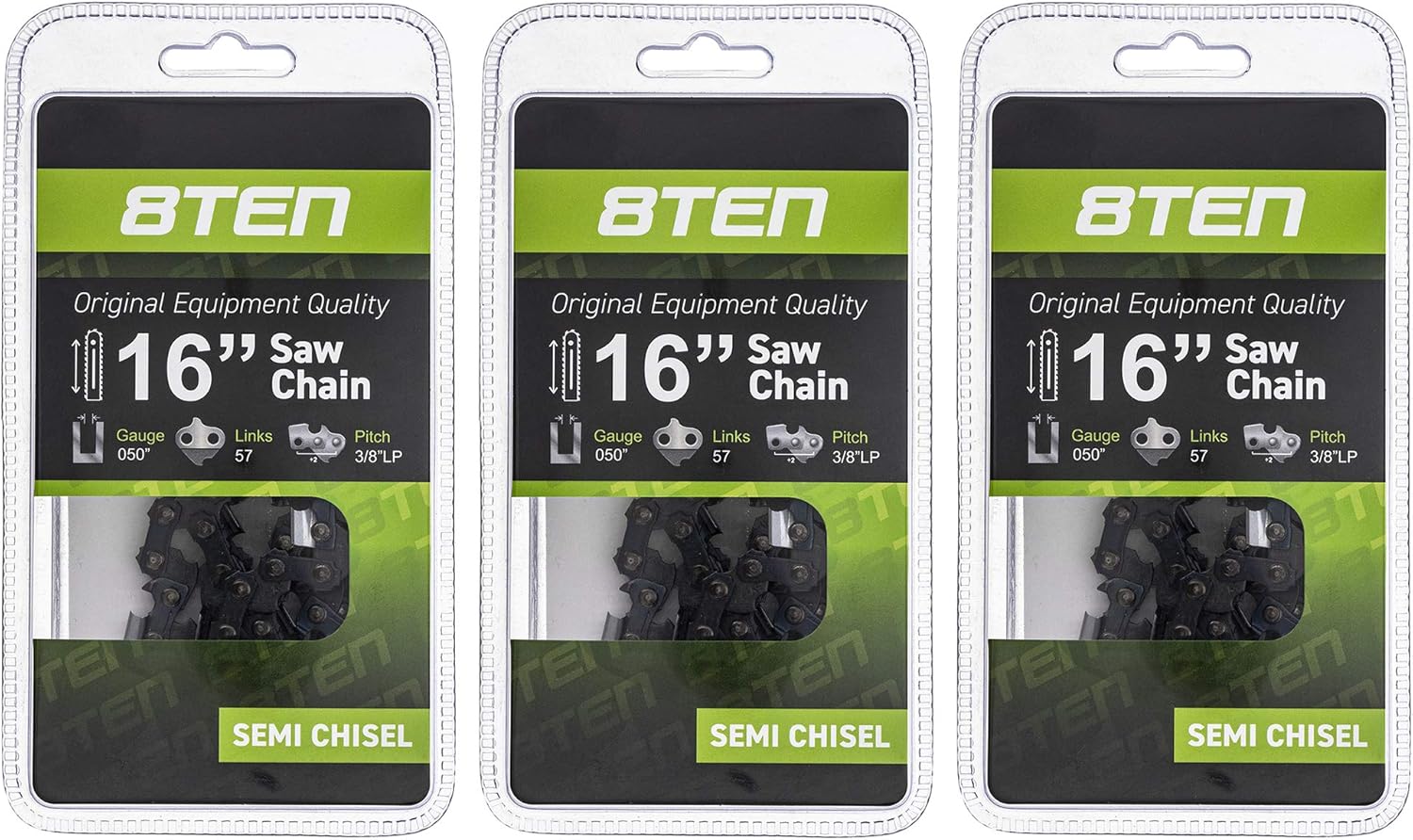 8TEN Chainsaw Chain for Husqvarna Poulan John Deere 16 in