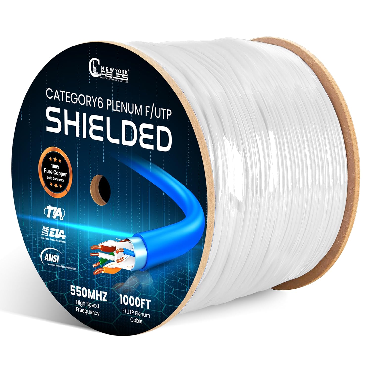 Cat6 Plenum Shielded Cable for High-Speed Data Transfers
