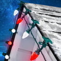 C9 LED Christmas Lights Outdoor with 50 Spring Clips for Decor