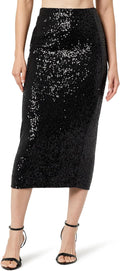 The Drop Bianca Sequin Midi Skirt - Chic Everyday Shine