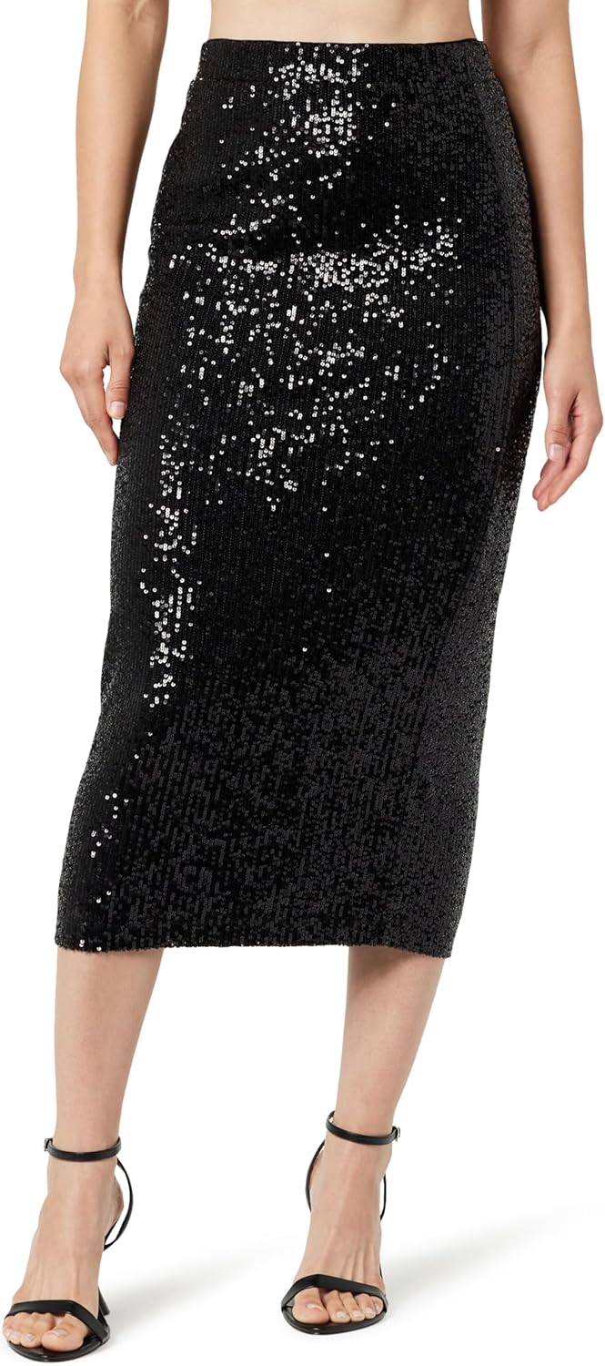 The Drop Women's Bianca Sequin Midi Skirt for Glamorous Style