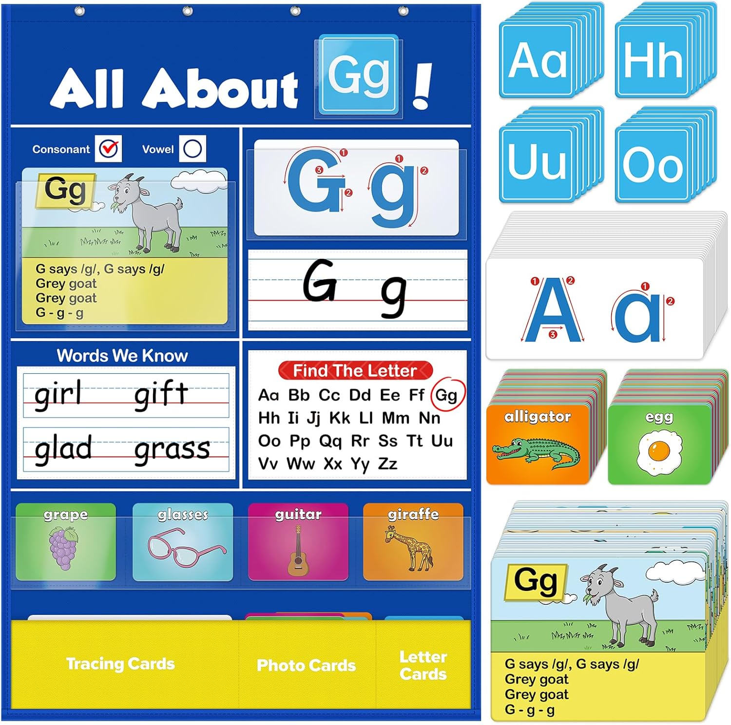 Alphabet Learning Pocket Chart for Kids - Fun Educational Tool