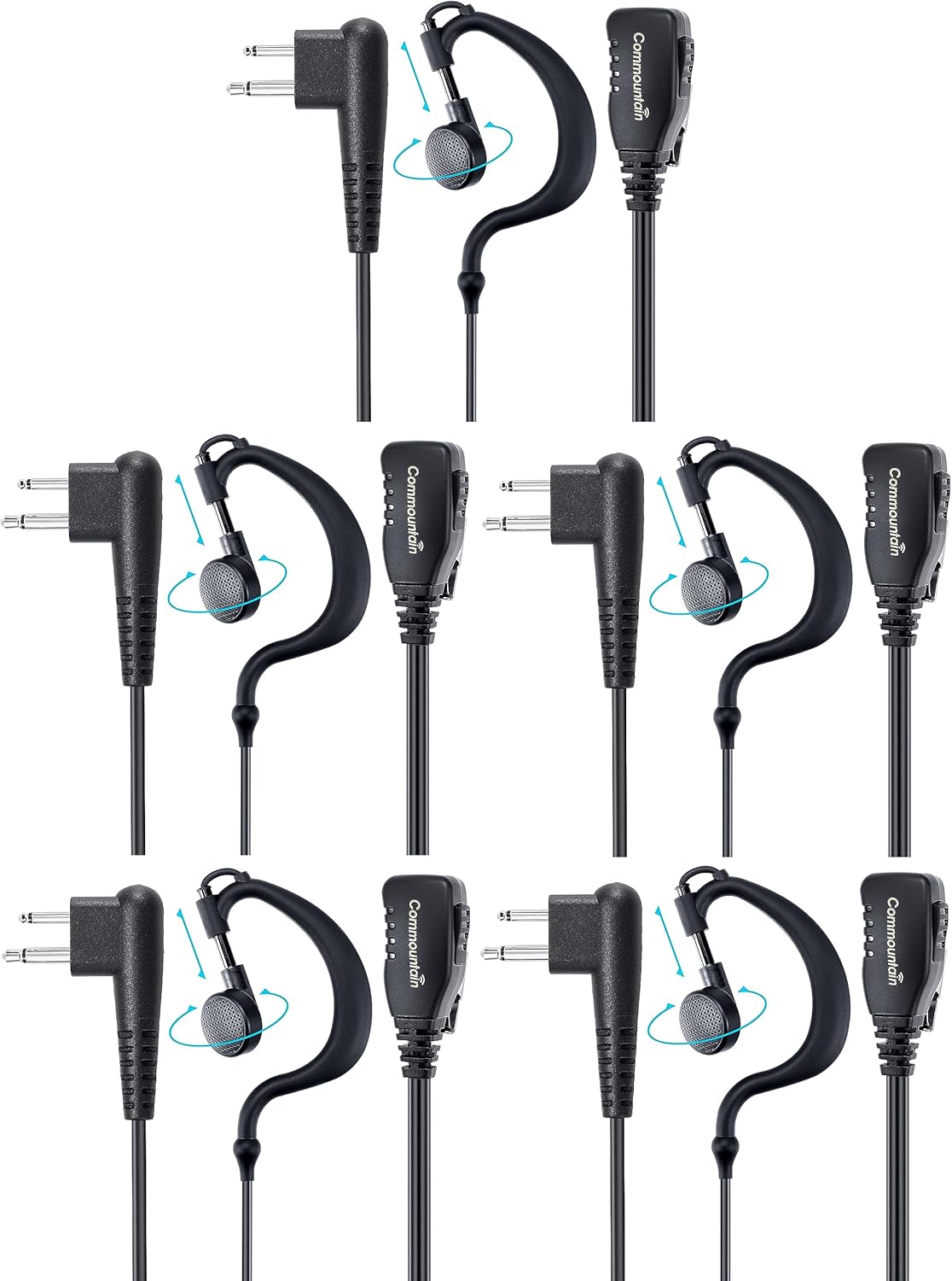 Commountain Earpiece with Mic for Motorola Walkie Talkies and Radios