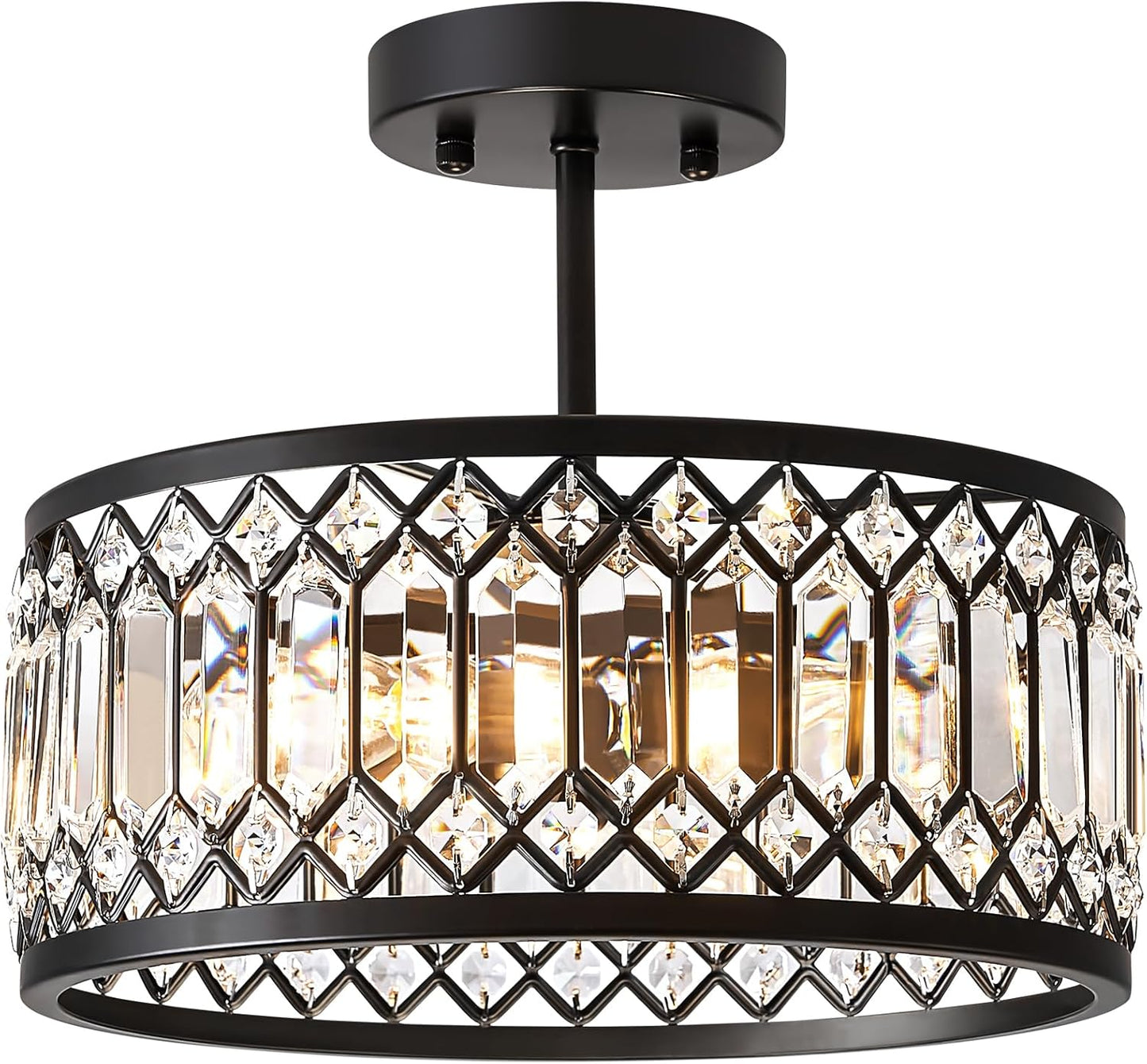 Crystal Black Ceiling Light Fixture for Modern Home Spaces