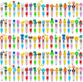 Mini Multicolor Pens 100 Pack - Cute 4-in-1 Ballpoint Pens for Kids