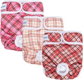 Pet Soft Female Dog Diapers 3Pack - Washable Reusable Period Panties