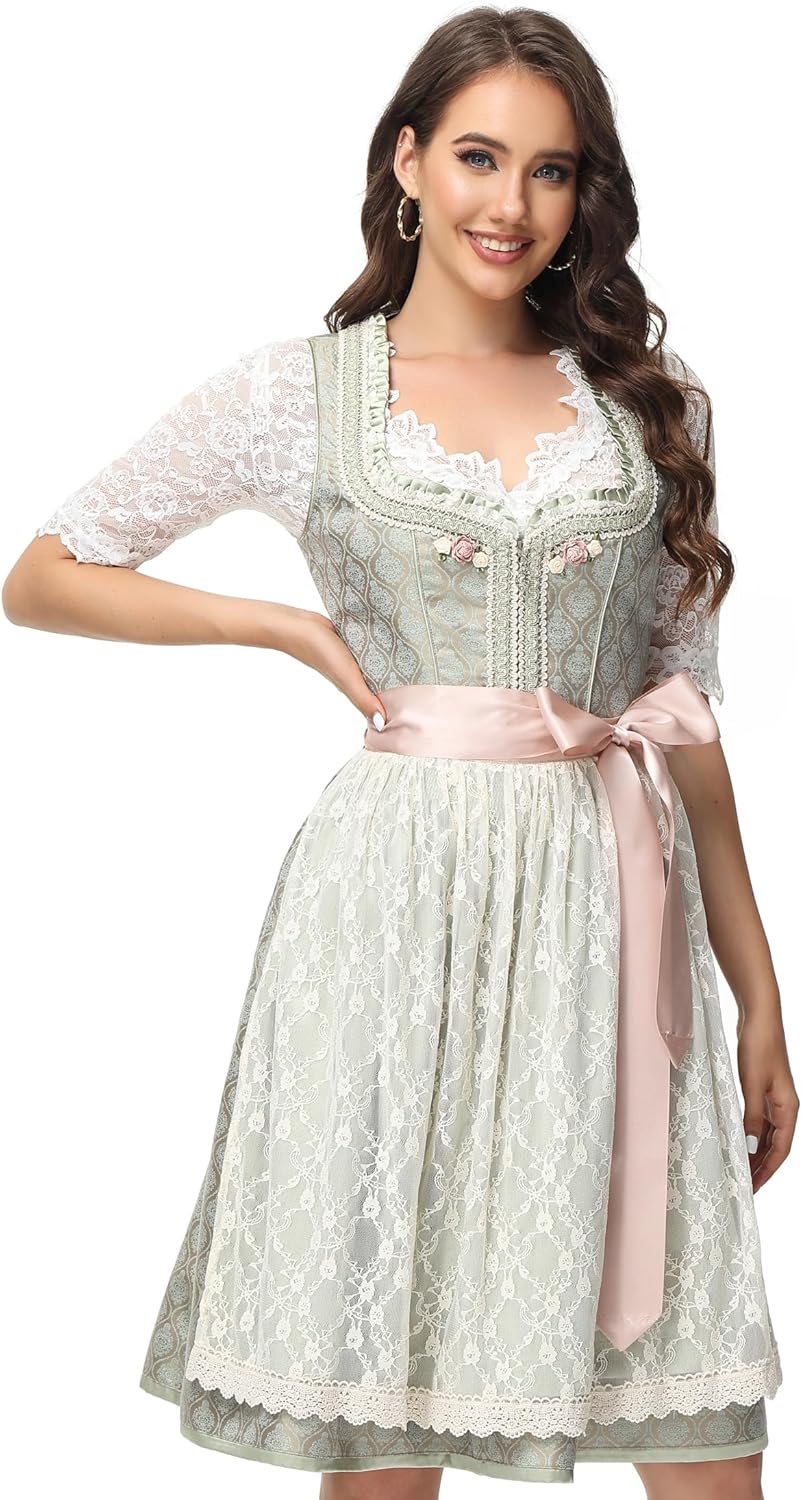 Authentic Women's German Dirndl Dress for Oktoberfest Fun