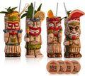 Tiki Cocktail Mugs Set - Exotic Frosted Drinkware Kit