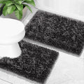 Yimobra Bathroom Rugs Set 2 Piece Dark Grey - Plush Non Slip Bath Mats