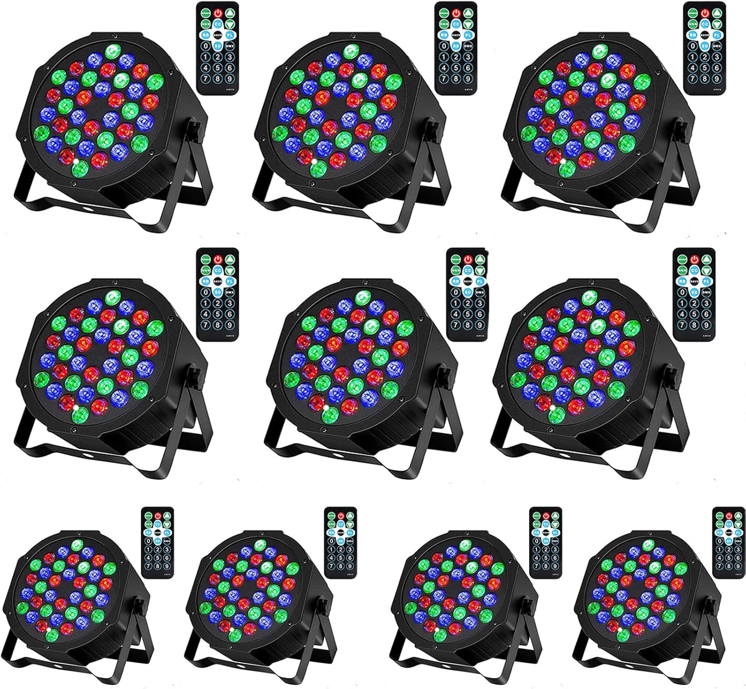 Litake DJ Par Lights - RGB 36 LED Stage Lights for Events