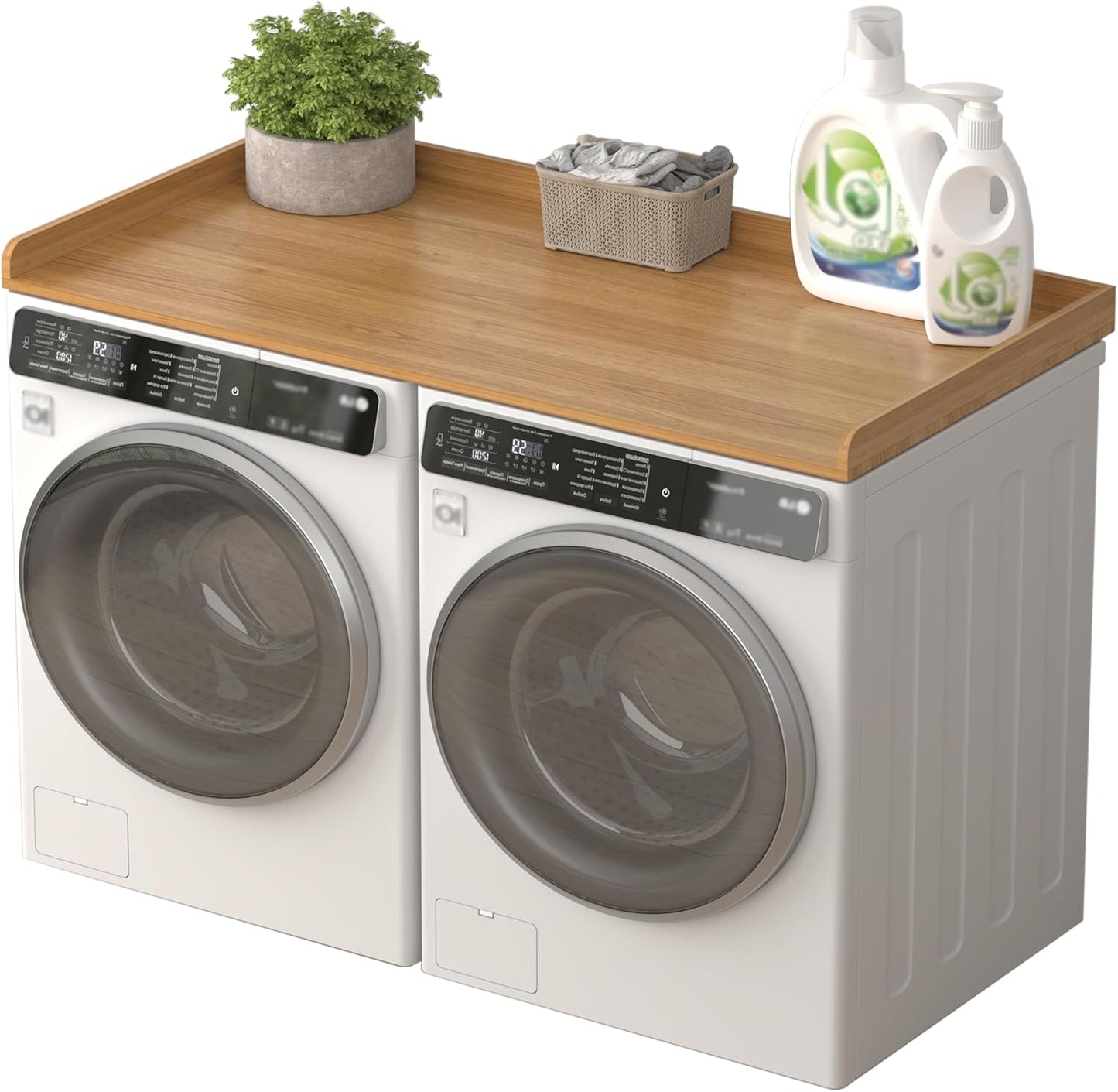 Washer Dryer Countertop with Edge Rails for Laundry Room