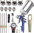 HVLP Gravity Feed Spray Gun Kit - 4 Nozzles, 1000cc Cup for Auto Paint