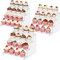 4 Tier Clear Display Stand Risers 12in - Compact Clear Organizer