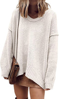 Relaxed Fit Batwing Sweater for Women with V Neck and Comfort