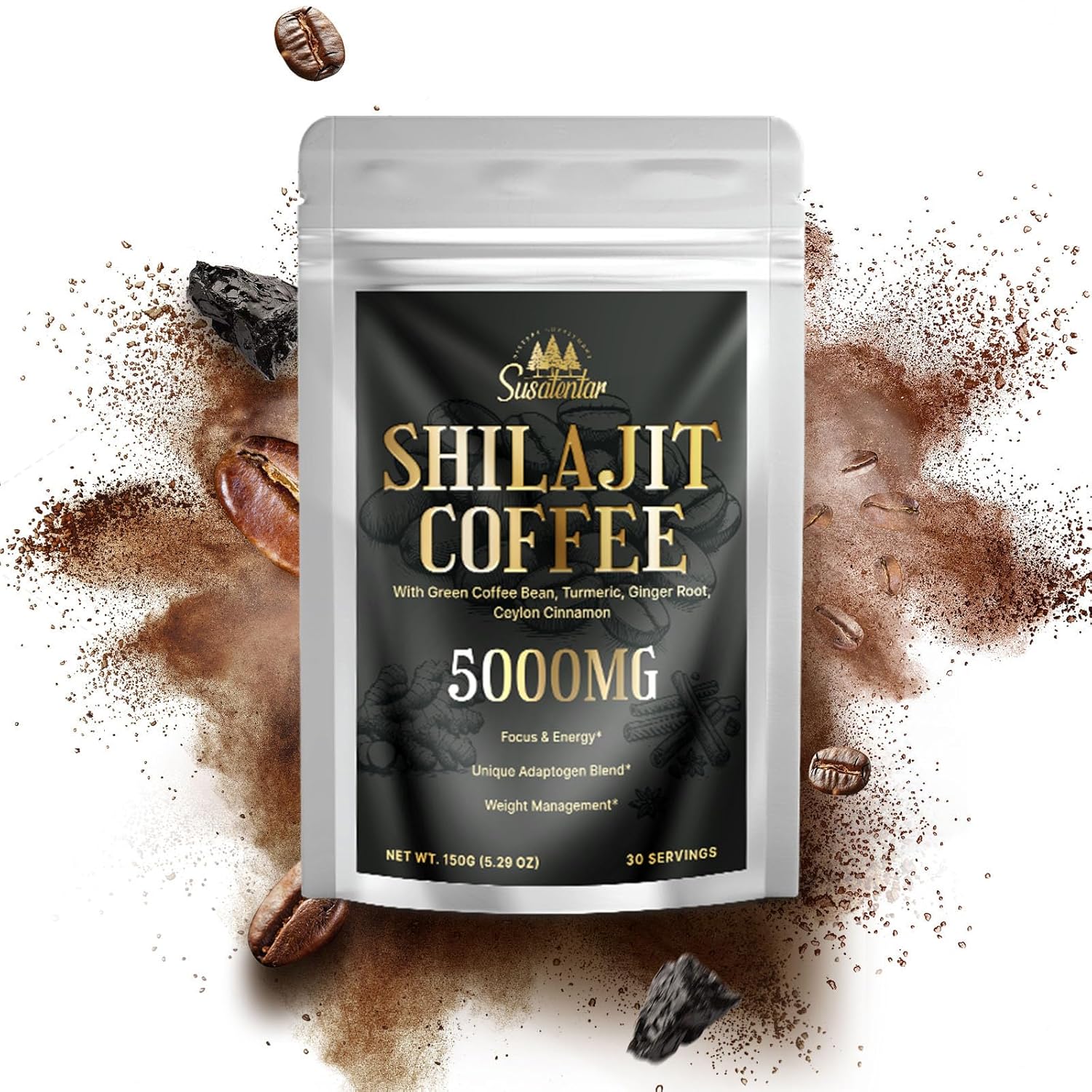 5000MG Shilajit Organic Coffee for Focus & Energy