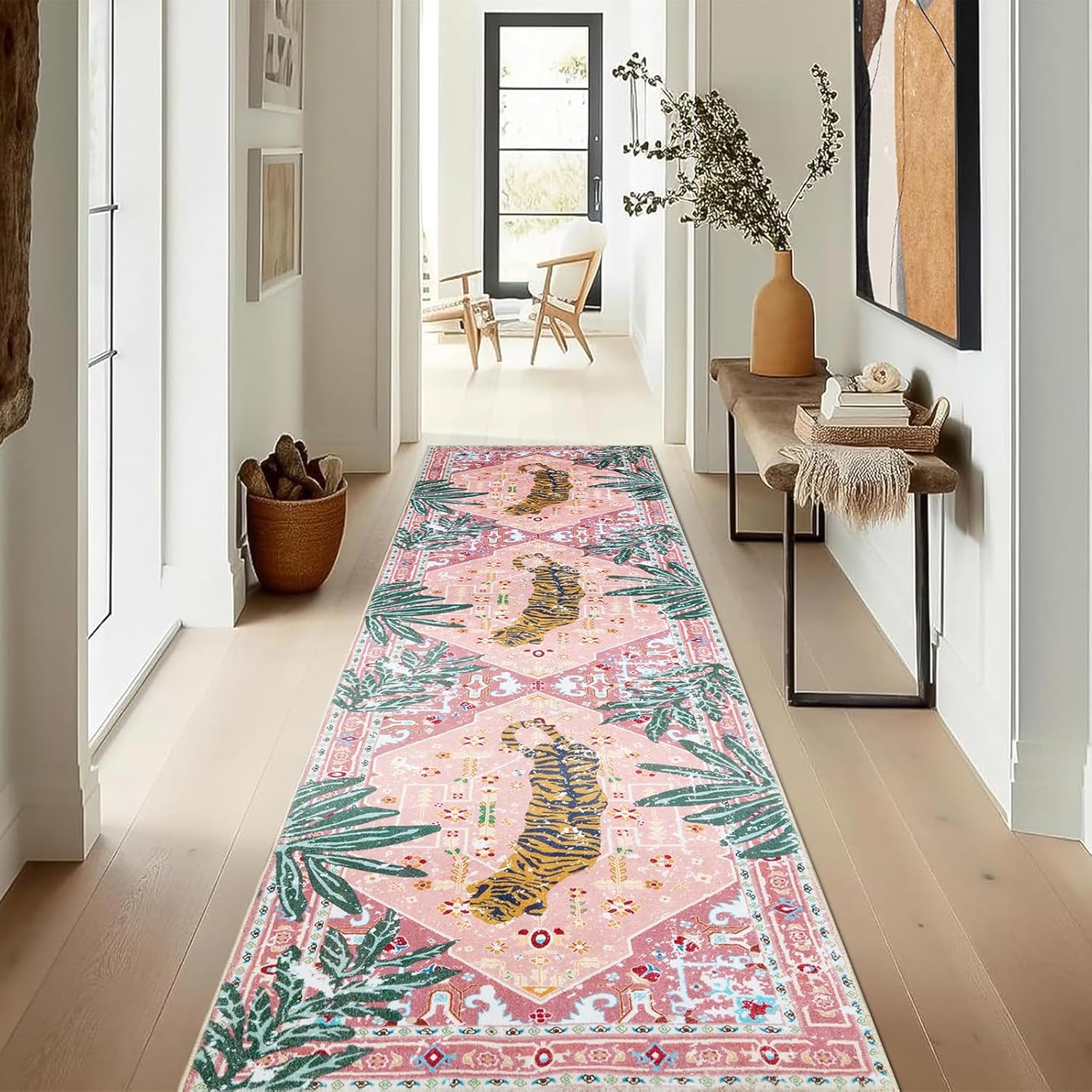 Oriental Tropical Hallway Runner Rug 2x8 for Stylish Decor