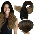 Full Shine Weft Hair Extensions Human Hair Sew In 14 in - Natural